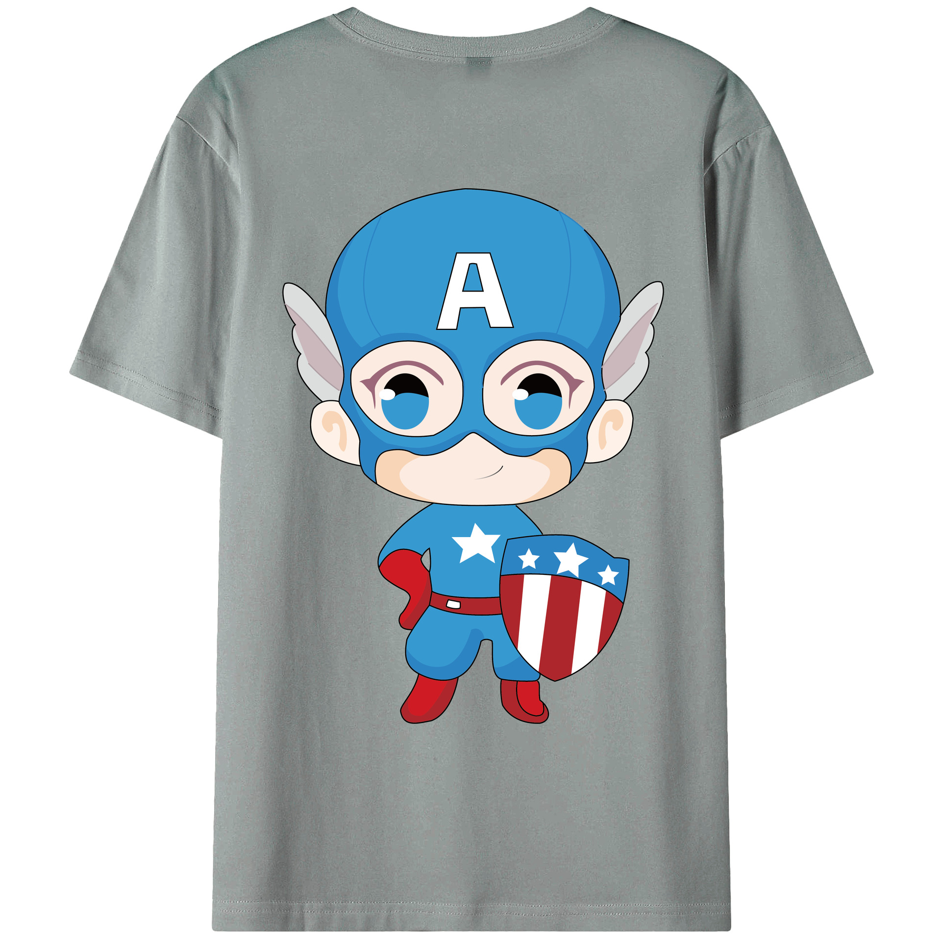 （画像用） アベンジャーズ The Avengers 綿100％ メンズ半袖Tシャツ（バックプリント） 通気性
